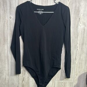 Everlane Black Long Sleeve Bodysuit